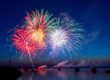 fireworks on a lake