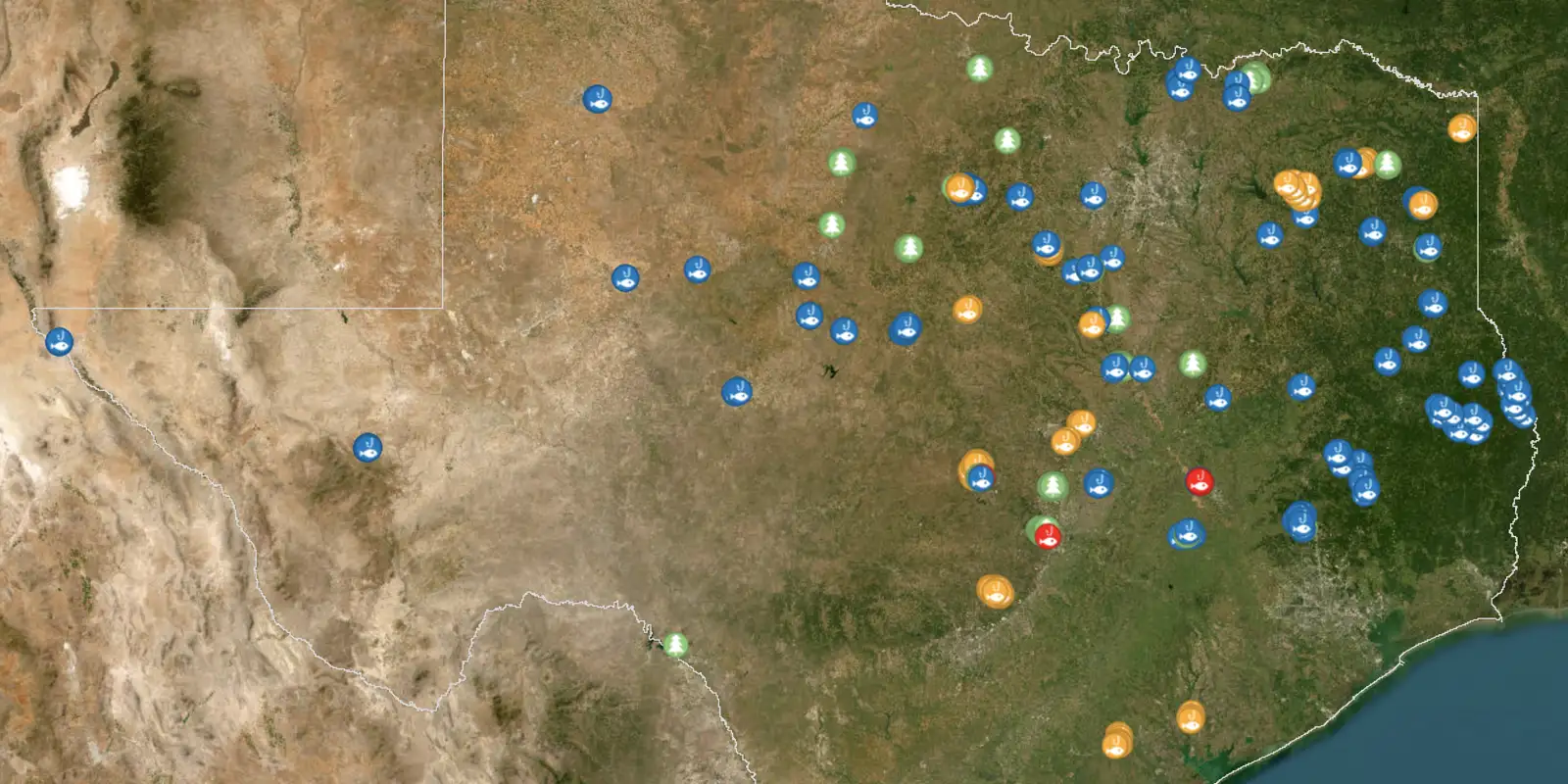 Texas fish habitat map